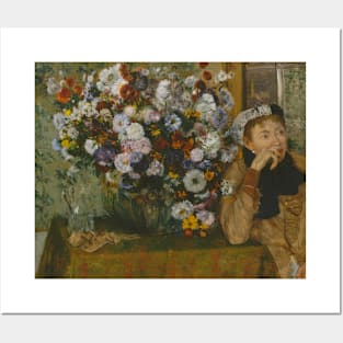 A Woman Seated beside a Vase of Flowers by Edgar Degas Posters and Art